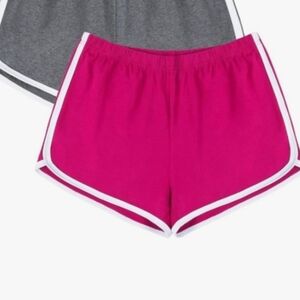 Women's Black and Fushia Pink Cotton Shorts w/ White Trim (2 Pairs)